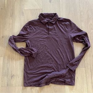 Mens metal vent polo long sleeve